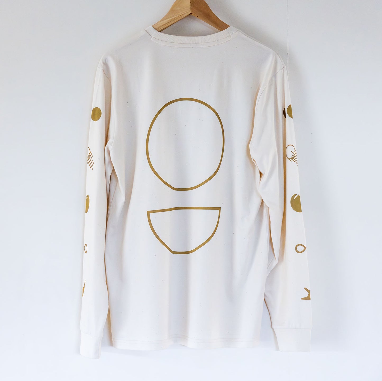 Silver Circle Icon - Long sleeve T-shirt (Natural White)