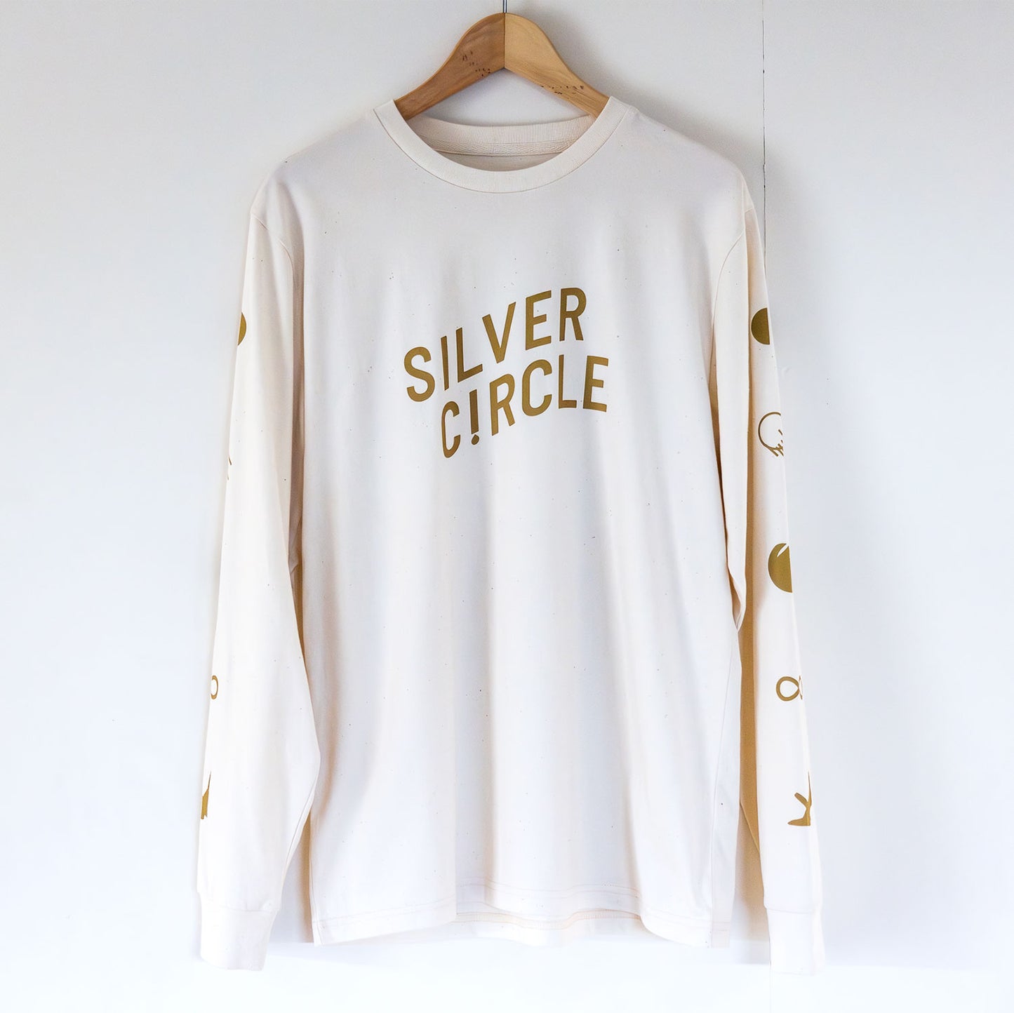 Silver Circle Icon - Long sleeve T-shirt (Natural White)